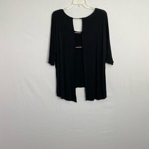 Dots Black Backless 3/4 Sleeve Blouse